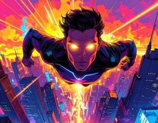 Pop-Art Superhero Flight