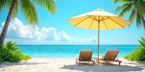 Obraz premium Serene scene of an open umbrella providing shade on a sunny day, suggesting relaxation and tranquility Ideal for depicting peaceful moments, summer vibes, or carefree escape , bright, shade