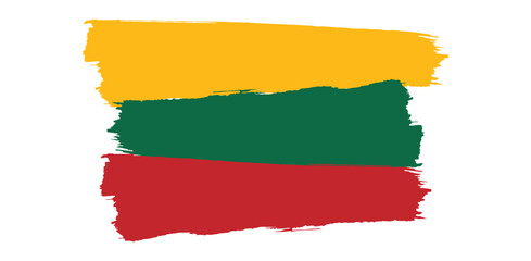 Lithuania Flag Brush Strokes Vector Graphic Independence Day Design National Symbol Baltic on transparent background