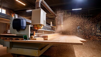 wood dust filtration system from wood cutting panel saw machine at the furniture factory dust collector in woodworking shop