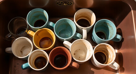 Coffee Break Overload: Conceptual Illustration for Fatigue, Burnout, and Overwork
