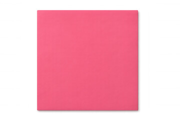 Fototapeta premium Pink adhesive note floating against transparent backdrop, offering crisp surface for writing quick messages with bright, eye-catching hue