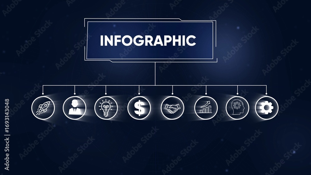 Aufkleber infographic concept flowchart with icons for data visualization, information, and design image photo