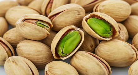 Roasted Salted Pistachios in Shells Closeup.