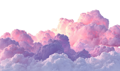 Pastel pink and purple clouds against a black background.  Soft, fluffy clouds fill the image, transitioning from pink to purple and white