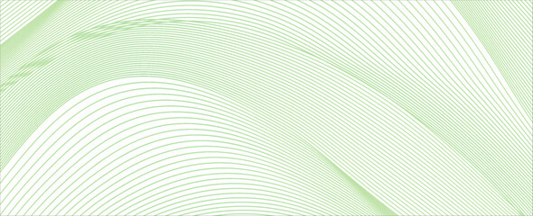 Naklejka premium Abstract green wave Lines on White Background. Vector