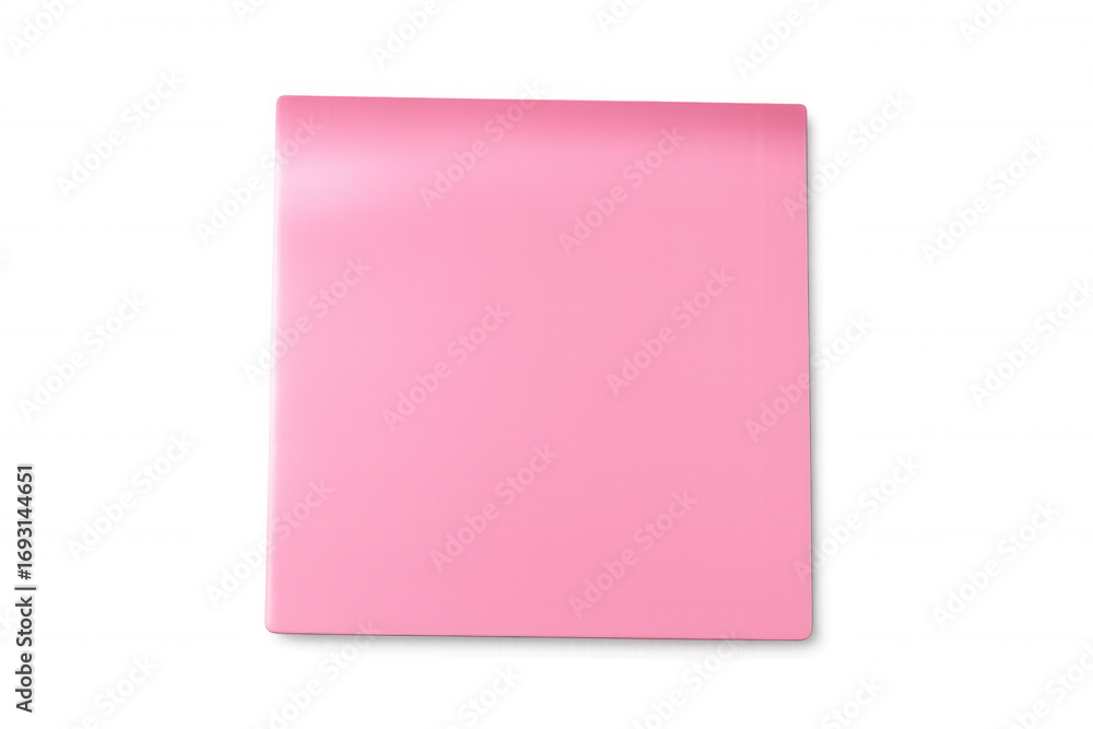 Poster pink sticky note with curled corner on a transparent background, creating a simple yet effective spa