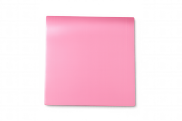 Pink sticky note with curled corner on a transparent background, creating a simple yet effective space for reminders or messages