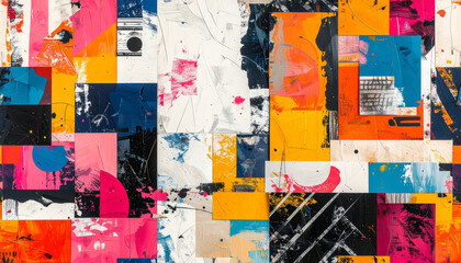 Fototapeta premium Maximalist Abstract Pattern – Bold High Contrast Seamless Design