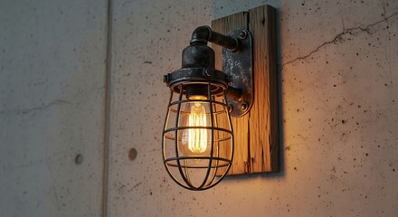 Rustic Industrial Wall Lamp Design.