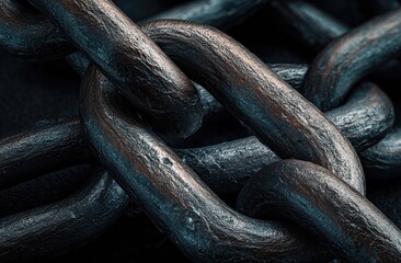 Close-up of metal chain links