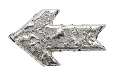 A silver arrow pointing to the right