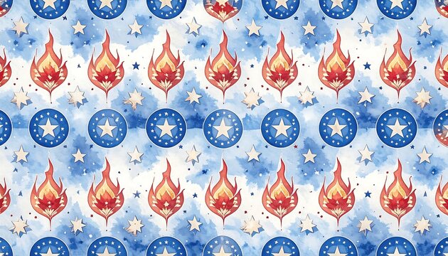 Patriotic Watercolor Pattern