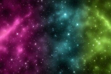 Fototapeta premium Vibrant cosmic nebula with stars in pink, blue, and green hues