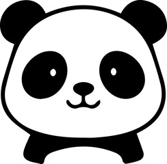 Cute Black and White Panda Holding a Drink Cup Vector Illustration