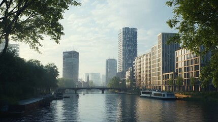 Obraz premium Berlin capital architecture blending modern skyscrapers and historic landmarks image