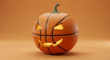 Basketball pumpkin halloween decoration