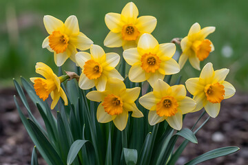 Obraz premium daffodils in the garden image