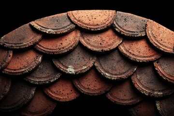 Close-up of terracotta roof tiles (2)