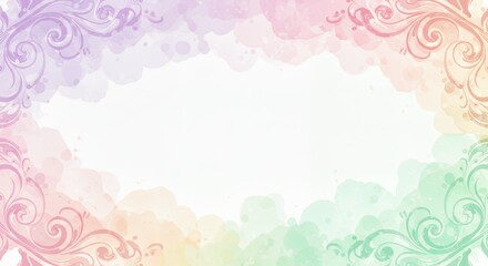 Obraz premium Pastel watercolor frame design