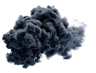 Dark gray and white ink cloud against black background