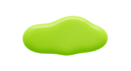 Abstract Lime Green Blob Illustration Minimalist Organic Shape Isolated Liquid Form Acid Green on transparent background