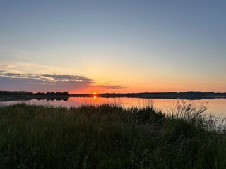 sunset over the fjord