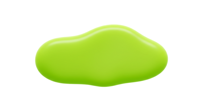 Abstract Lime Green Blob Illustration Minimalist Organic Shape Isolated Liquid Form Acid Green on transparent background