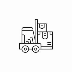 forklift loading icon sign vector