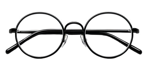 Black round eyeglasses