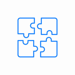 puzzle pieces square icon sign vector