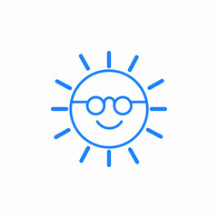 smiling sun sunglasses icon sign vector