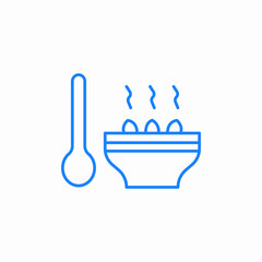 soup bowl spoon icon sign vector