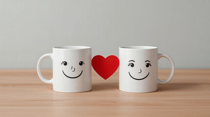 Valentine's day concept, White couple glasses lover on table 03