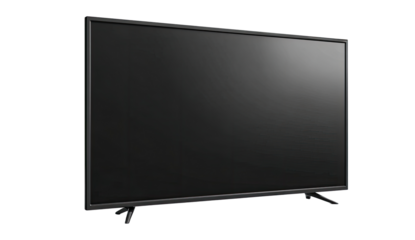 Flat-screen TV, dark display, sleek design