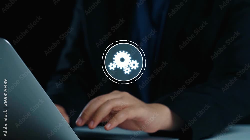 Aufkleber modern automation drives workflow efficiency by connecting systems, people, and data. with intellige