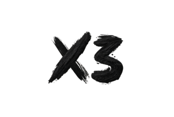 Dark, textured "X3" graphic