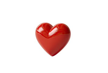 3D rendered, glossy red heart, isolated on black