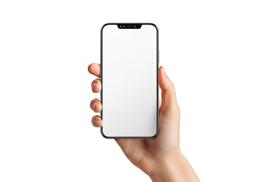 Hand holding a smartphone with blank screen (12)