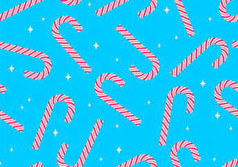 Candy Cane Pattern. Christmas seamless pattern with candies