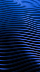 Abstract vertical blue glowing wave stripes in futuristic 3D design