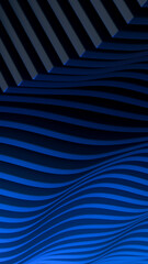 Vertical blue wave pattern with abstract glowing geometric stripe design