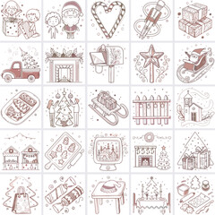 Variety of drink illustrations showcasing cocktails and beverages concept of icon set  