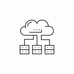 cloud based servers icon sign vector