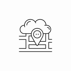 cloud mapping icon sign vector