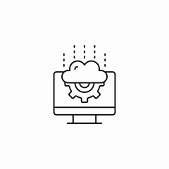 cloud settings desktop icon sign vector