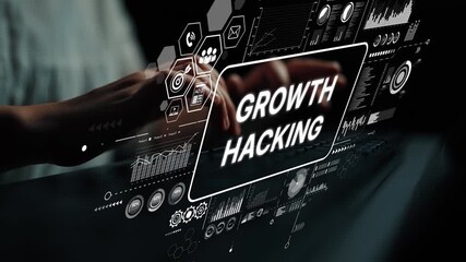 Growth Hacking Strategy with Digital Interface and Data Visualization for Business Development. Asymptotic smart data analytic. - Powered by Adobe