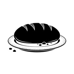 Winter male clothing icons vector art of black and white vector illustration of a loaf of bread on a plate vector