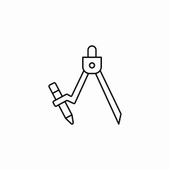 drawing compass icon sign vector