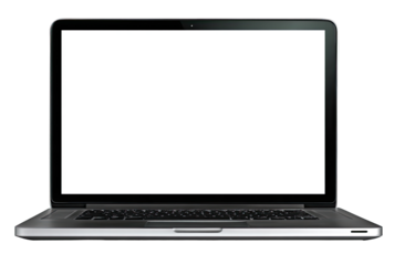 Laptop with blank screen, front view (1)